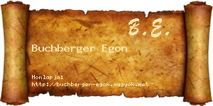 Buchberger Egon névjegykártya